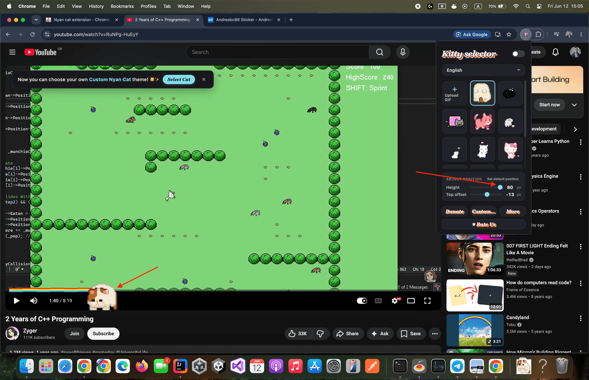 Screenshot illustrating Use the Height slider
