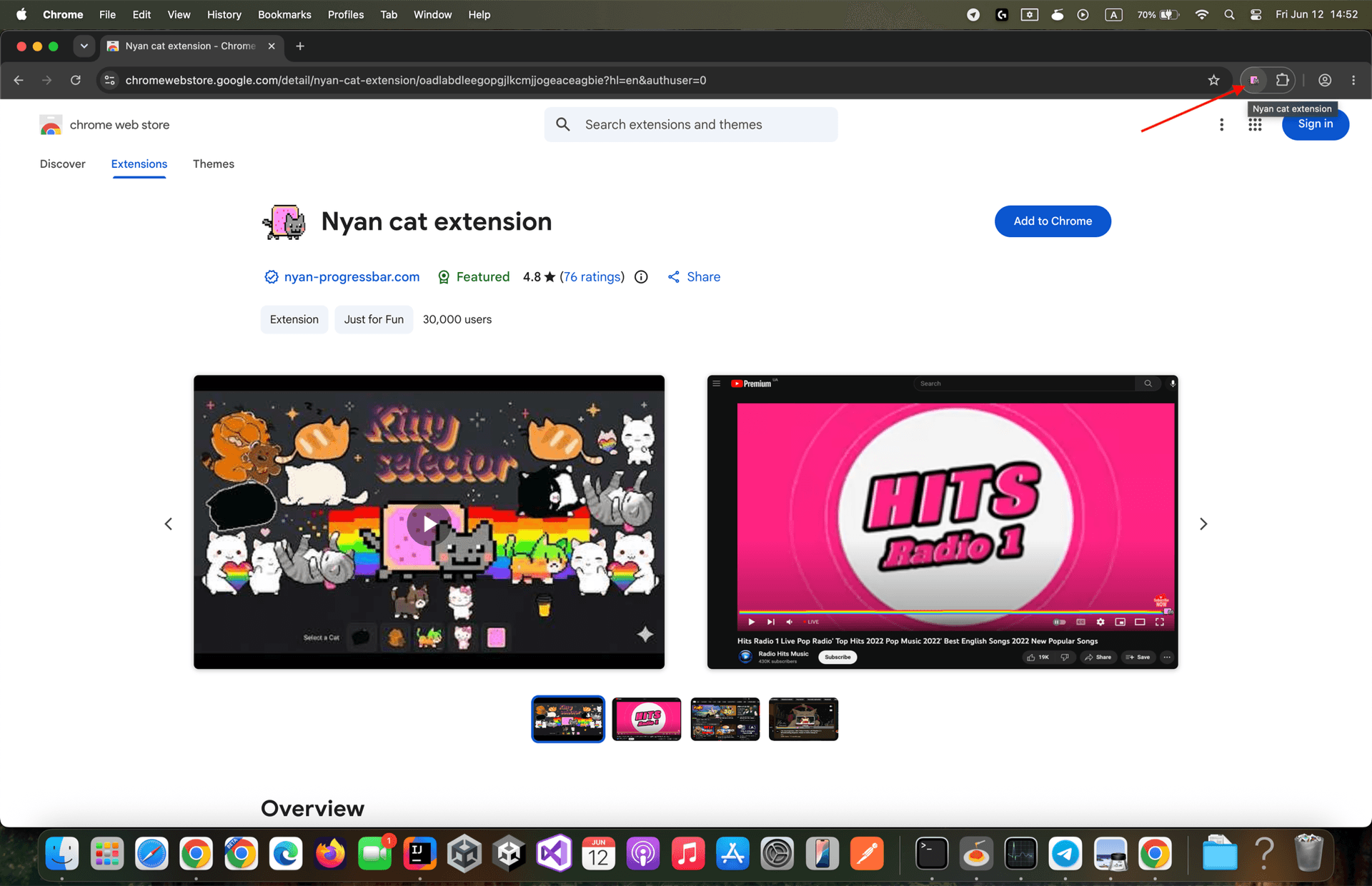 Screenshot illustrating Open the extension popup