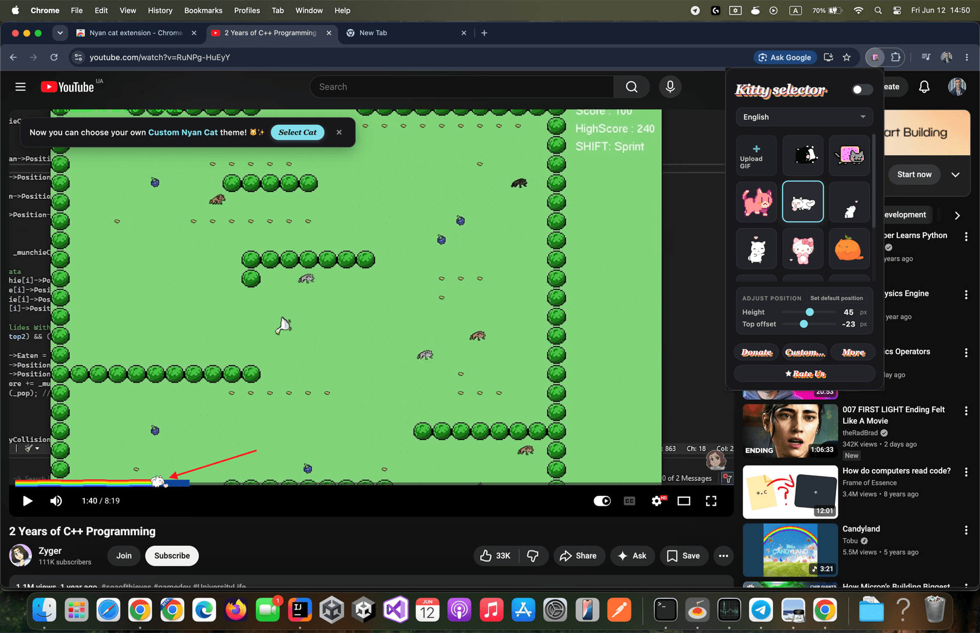 Screenshot illustrating Check it on YouTube