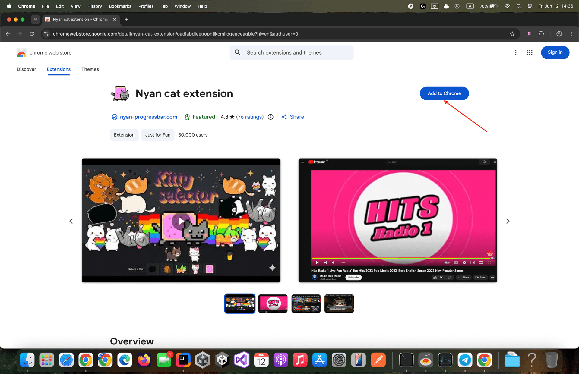 Screenshot illustrating Click "Add to Chrome"